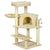 PawHut Tall Cat Tree with Sisal Scratching Posts, 100cm Activity Centre, Plush Platform, Cream White