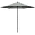 Outsunny 2.8m Patio Parasols Umbrellas Outdoor 6 Ribs Sunshade Canopy Manual Push Garden Backyard Furniture, Dark Grey