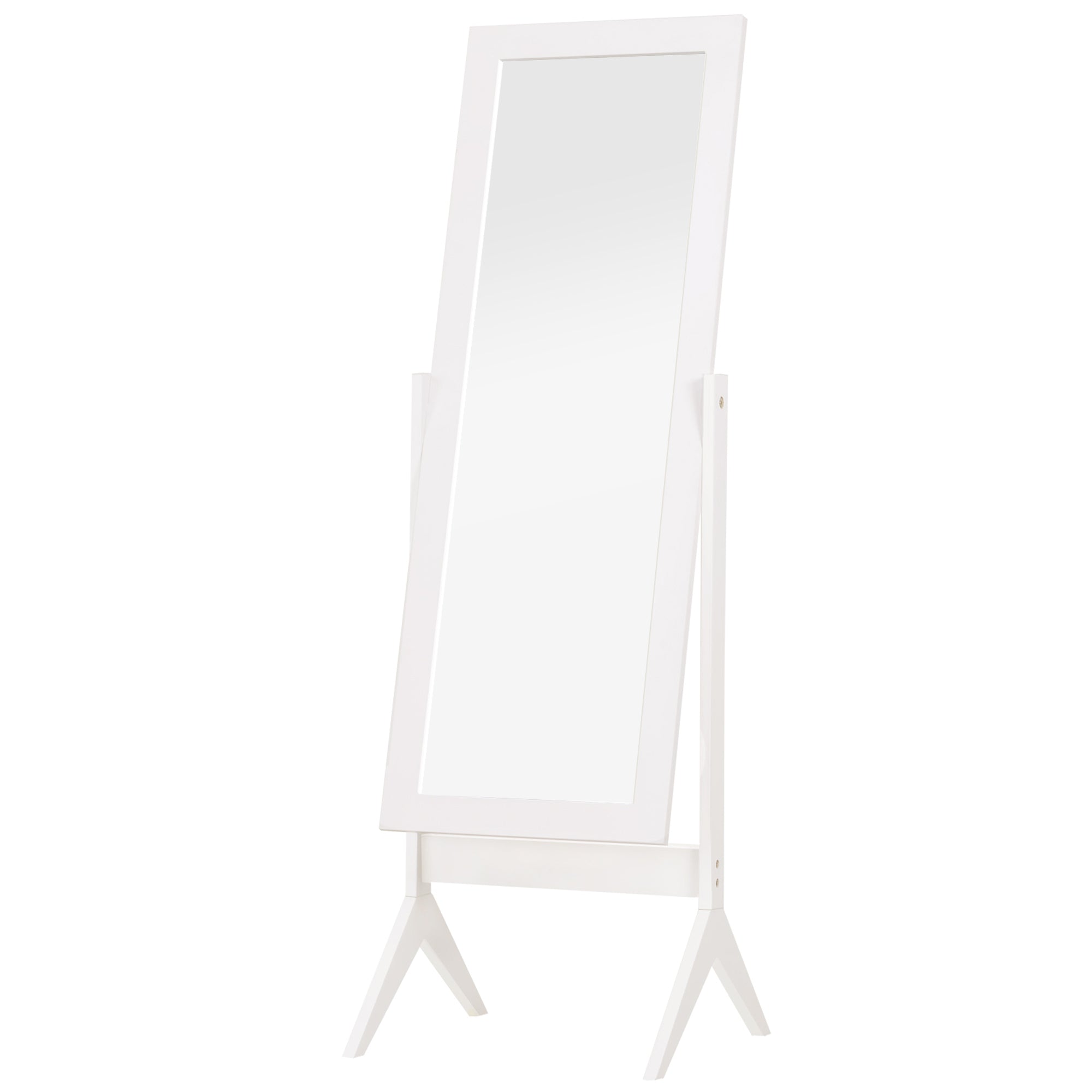 HOMCOM Tall Freestanding Dressing Mirror, Bedroom Full-Length Mirror with Adjustable Angle, 148x47cm, White