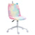 Vinsetto Fluffy Unicorn Office Chair with Mid-Back and Swivel Wheel, Cute Desk Chair, Rainbow Multi-Colored