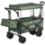 Outsunny Folding Trolley Cart Storage Wagon Beach Trailer 4 Wheels with Handle Overhead Canopy Cart Push Pull for Camping, Green