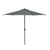 Outsunny Patio Parasol with LED Lights, 2.7m Garden Umbrella in Grey, Push Button Tilt/Crank, 8 Rib Sun Shade for Outdoor Tables