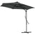 Outsunny 3(m) Garden Parasol Cantilever Umbrella with Solar LED, Cross Base and Waterproof Cover, Dark Grey