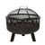 Outsunny 2-in-1 Outdoor Fire Pit with Cooking Grate Steel BBQ Grill Bowl Heater with Spark Screen Cover, Fire Poker for Backyard Bonfire Patio