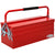 DURHAND Professional Metal Tool Box, 3 Tier 5 Tray Cantilever Storage Cabinet with Carry Handle, 57cm x 21cm x 41cm, Red