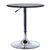 HOMCOM Adjustable Round Bistro Bar Table with PVC Leather Top Steel Base Home Kitchen Dining Desk  Black