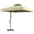 Outsunny 2.5m Square Double Top Garden Parasol Cantilever Umbrella with Ruffles, Beige