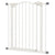 PawHut Adjustable Metal Pet Gate, Safety Barrier with Auto-Close Door, for Dogs and Cats, White