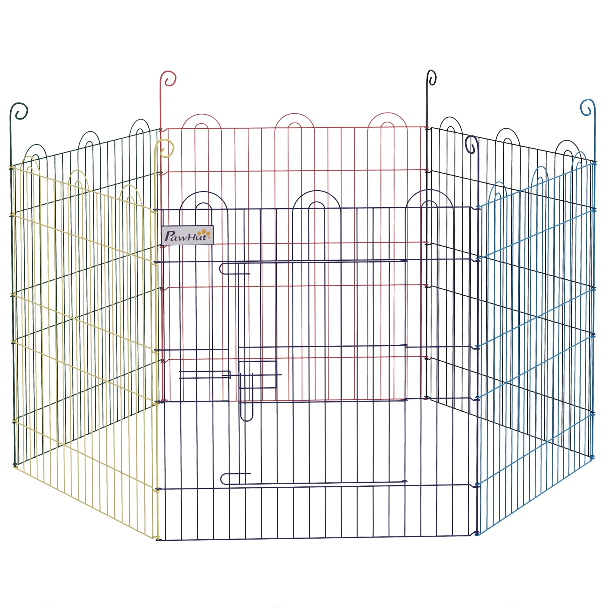 PawHut Pet Playpen: Six-Panel Crate with Door, Versatile for Indoor & Outdoor Use, Easy Assembly