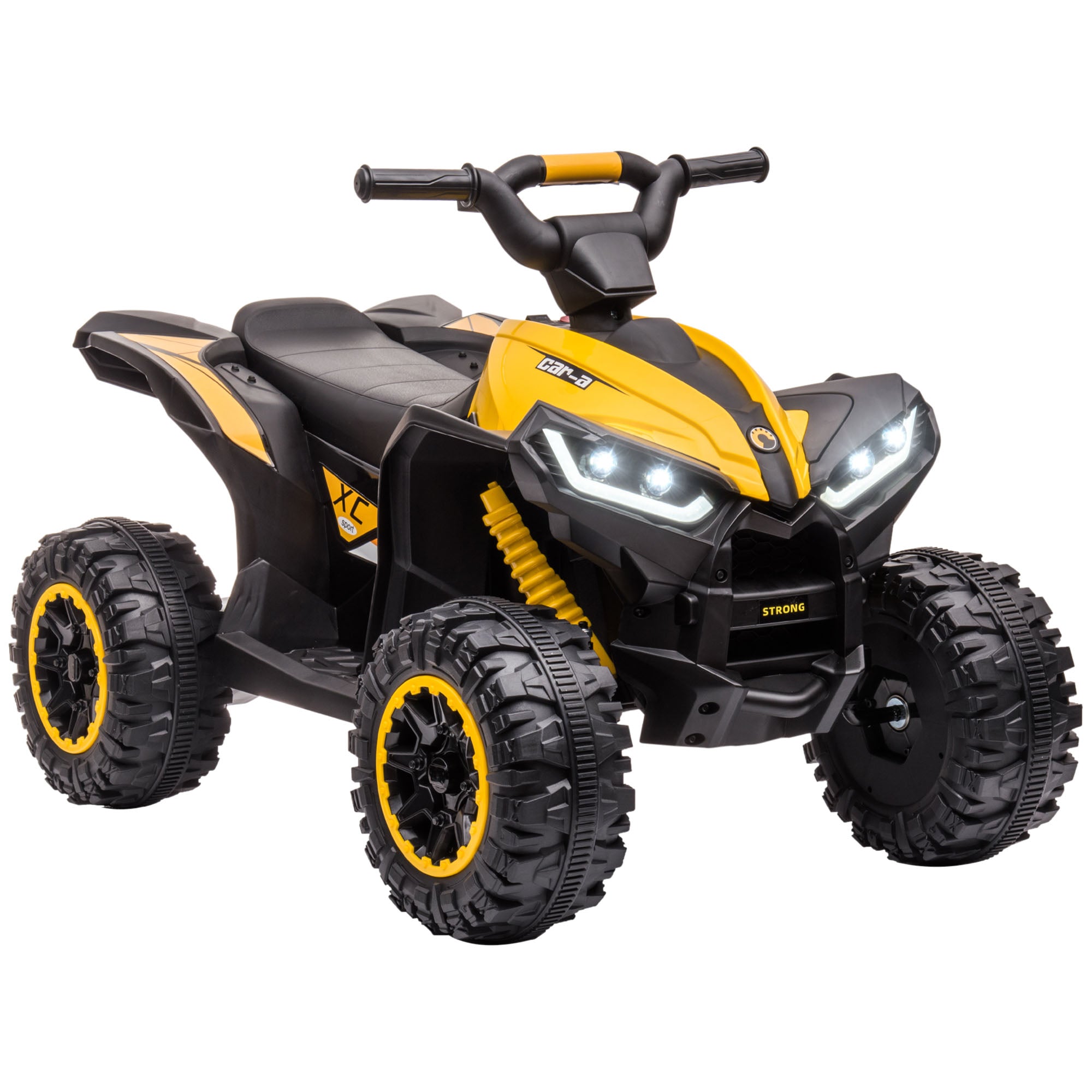 HOMCOM Kids' 12V Electric Quad Bike: Ride-On ATV with Forward/Reverse, Speed Control, Suspension, Horn & Music, Yellow