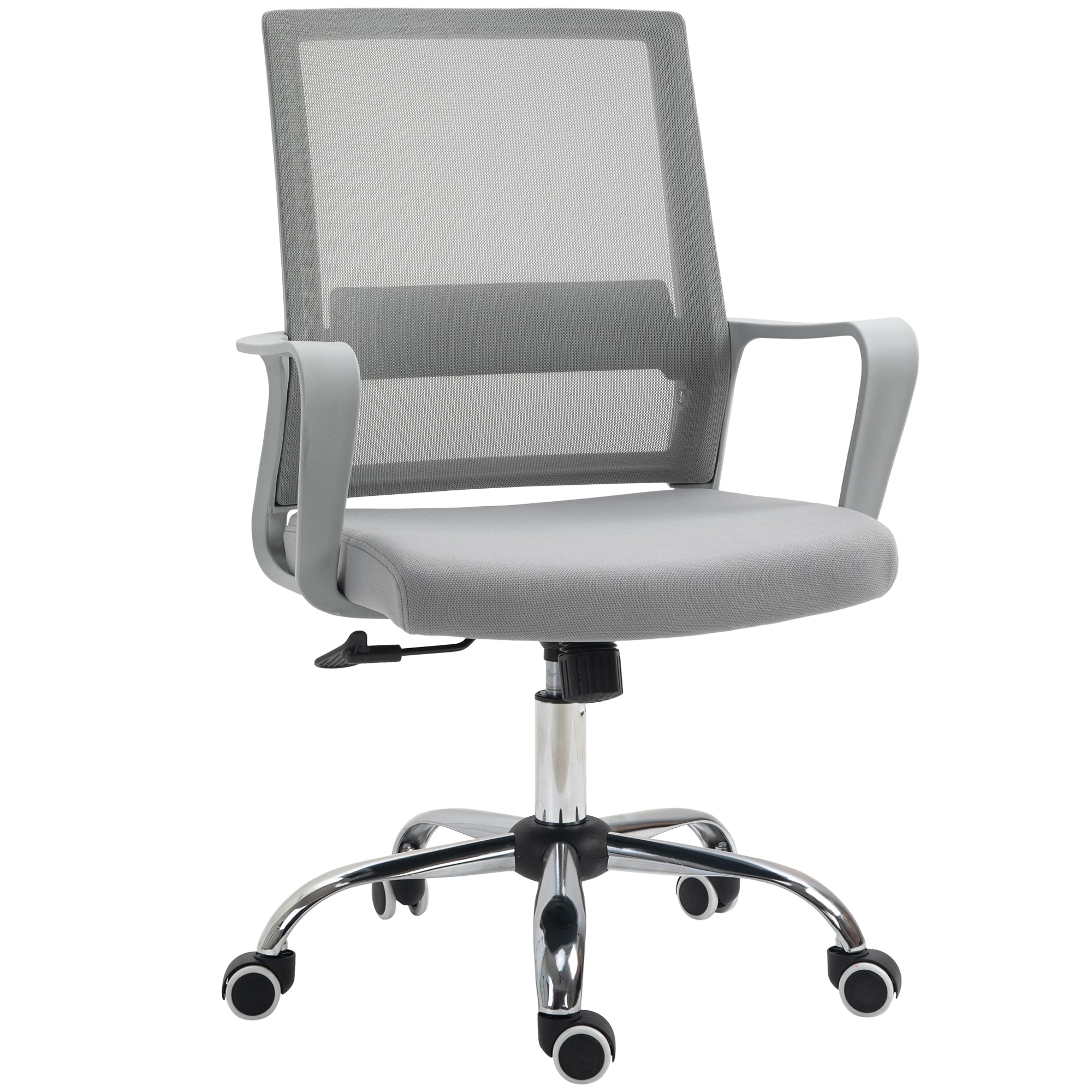 Vinsetto Ergonomic Office Chair, Mesh Desk Chair with Adjustable Armrest & 360 Swivel Wheels, Grey