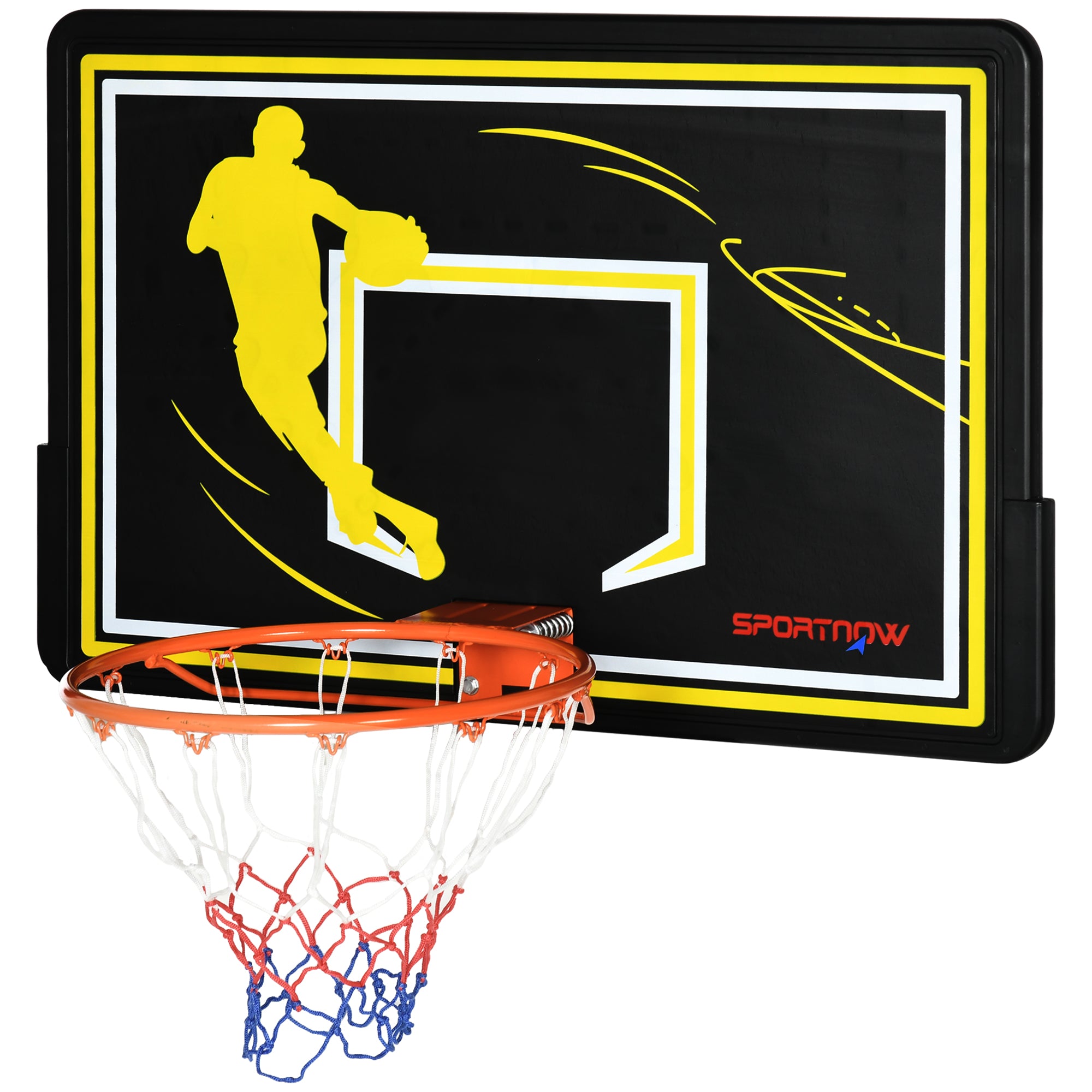 sportnow Wall Mounted Basketball Hoop Mini Basketball Hoop and Backboard for Kids and Adults, Outdoor and Indoor