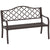 Outsunny  Outdoor Garden Bench Antique Style Cast Iron 2 Seater Patio Porch Park Loveseat Chair Seater - Brown