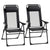 Outsunny Set of 2 Portable Folding Recliner Outdoor Patio Chaise Lounge Chair with Adjustable Backrest, Black