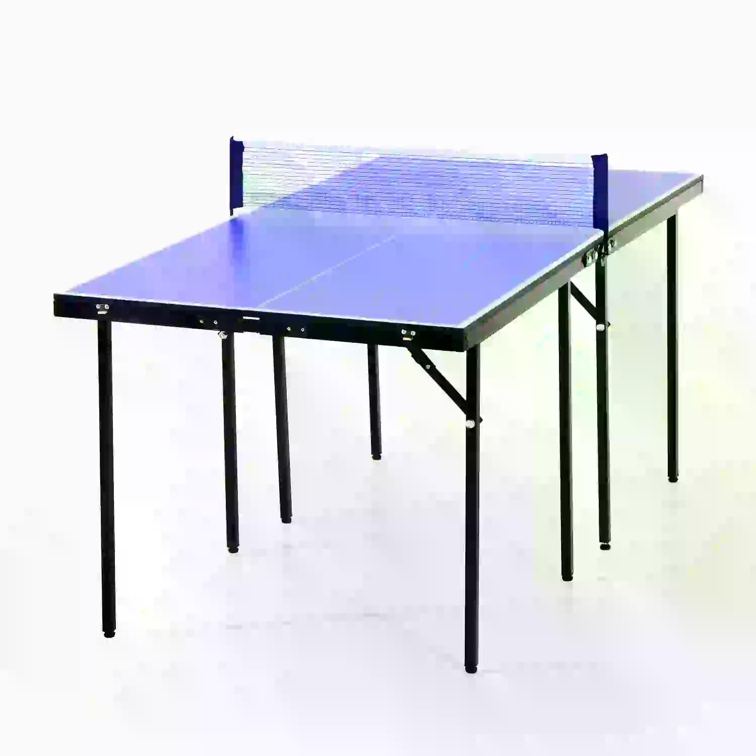 HOMCOM Folding Mini Compact Table Tennis Top Ping Pong Table Set Professional Net Games Sports Training Play Blue