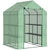 Outsunny Lean-to Greenhouse with Shelving: Removable Cover Steeple Polytunnel for Nurturing Plants, 143x138x190cm, Verdant