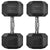 HOMCOM Hexagonal Dumbbells: 2x20kg Portable Hand Weights for Home Gym Fitness, Black Rubber