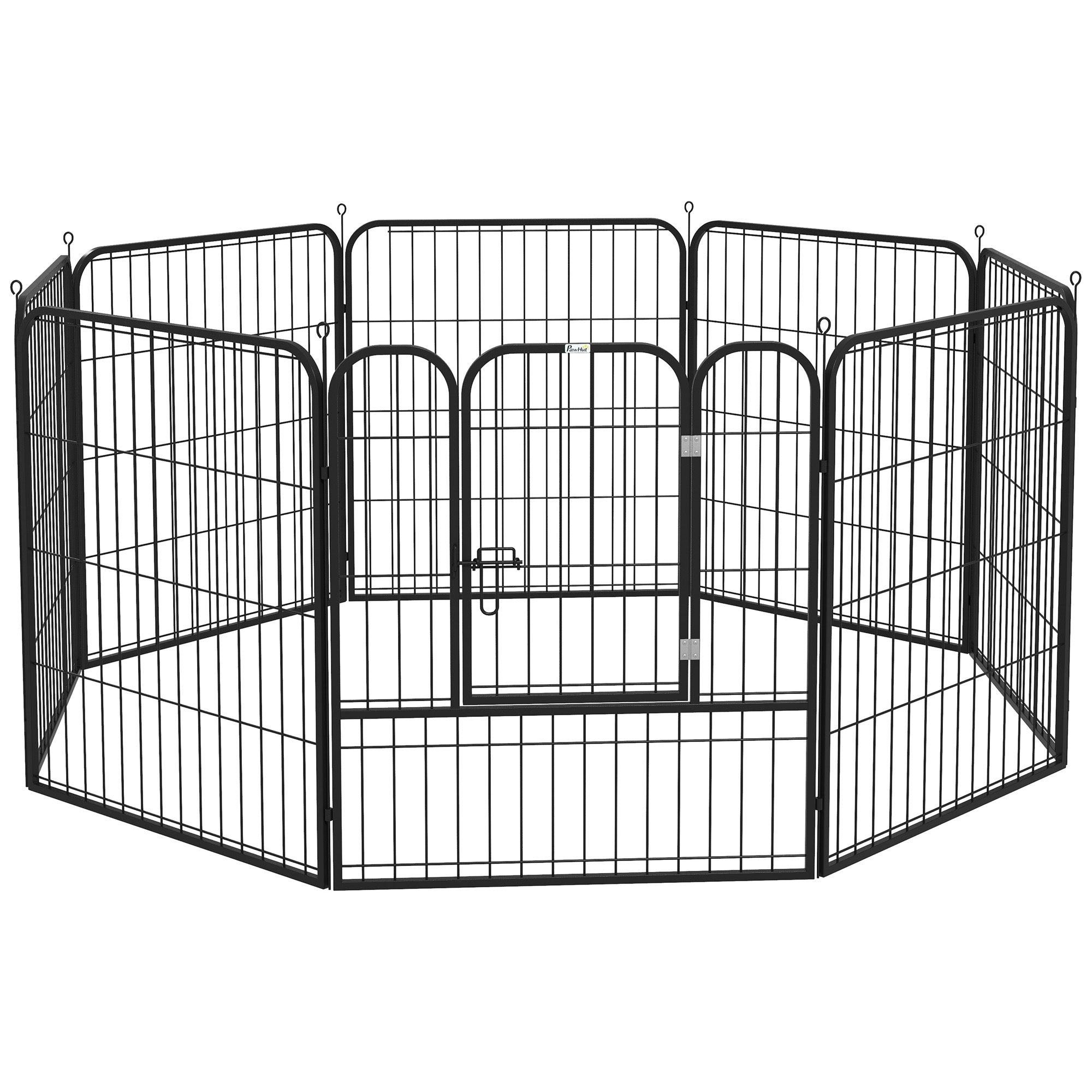 PawHut Heavy Duty 8 Panel Dog Play Pen Pet Playpen for Puppy Rabbit Enclosure Foldable Indoor Outdoor 80 x 80 cm