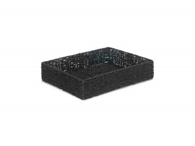 EXTRA LARGE BLACK RECTANGULAR SEAGRASS TRAY