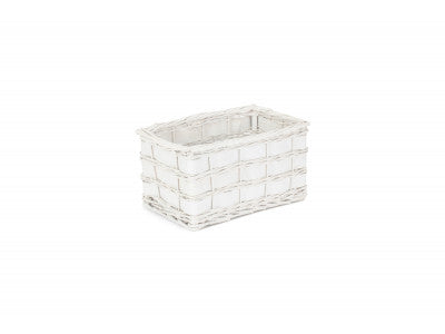 SMALL WHITE SCANDI STORAGE BASKET - UNLINED