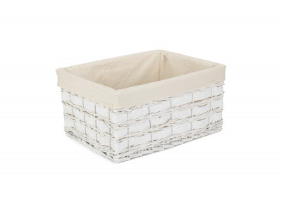 EXTRA LARGE WHITE SCANDI STORAGE BASKET with WHITE LINING