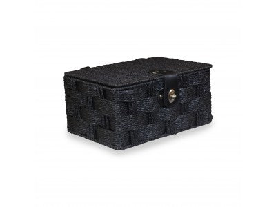 SMALL BLACK PAPER ROPE HAMPER