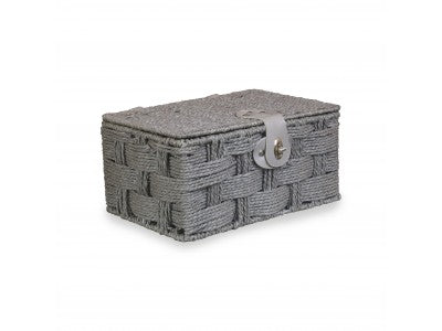 SMALL GREY PAPER ROPE HAMPER