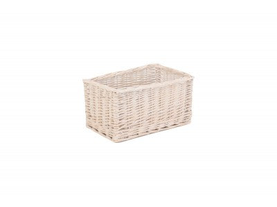 SMALL WHITE WASH STORAGE BASKET