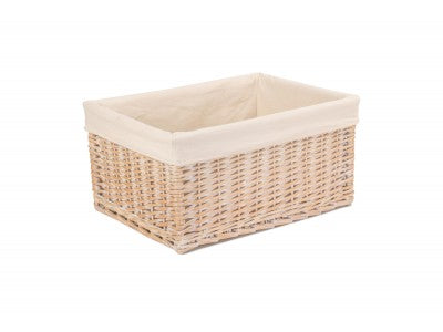 EXTRA LARGE WHITE WASH STORAGE BASKET with WHITE LINING