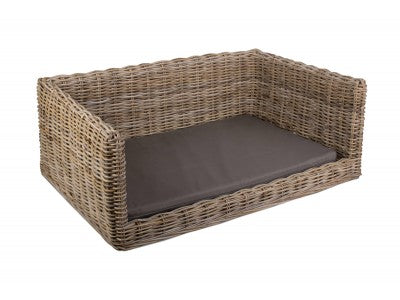 LUXURY RATTAN DOG SOFA BED - LARGE