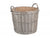 EXTRA LARGE ROUND LINED WICKER LOG BASKET