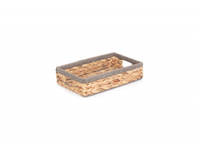 SMALL SHALLOW RECTANGULAR WATER HYACINTH STORAGE BASKET