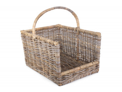 LARGE RATTAN OPEN ENDED LOG BASKET