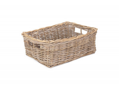 EXTRA LARGE SHALLOW RATTAN RECTANGULAR BASKET