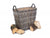 SMALL GREY RECTANGULAR LOG BASKET