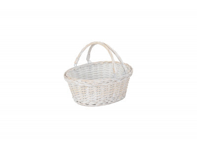 SMALL WHITE SWING HANDLE SHOPPER