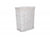 SMALL WHITE WICKER LAUNDRY HAMPER BASKET