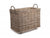 SMALL WHEELED RATTAN CORDURA LINED LOG BASKET