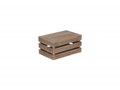 SMALL OAK EFFECT SLATTED WOODEN BOX