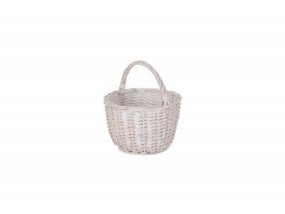 ROUND WHITE WASH SHOPPER