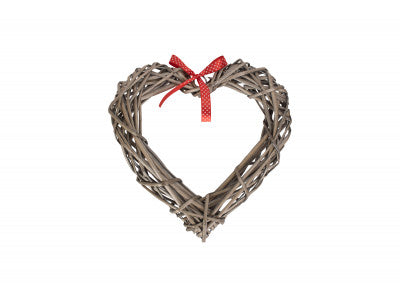 SMALL HEART WREATH with RED SPOTTY RIBBON