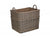 LARGE RECTANGULAR LINED WICKER LOG / STORAGE BASKET