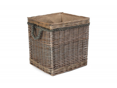 SQUARE ROPE HANDLED STORAGE BASKET