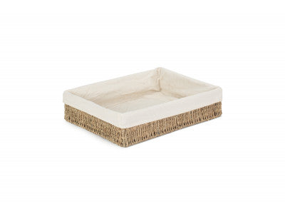 EXTRA LARGE LINED RECTANGULAR SEAGRASS TRAY