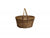 DOUBLE STEAMED WICKER SHOPPING BASKET with SWING HANDLES - UNLINED