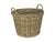 ROUND GREY RATTAN LOG BASKET with CORDURA LINING