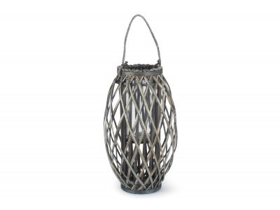 GREY WASH WILLOW CANDLE LANTERN