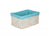 EXTRA LARGE WHITE WASH STORAGE BASKET with BLUE SPOTTY LINING