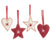 Felt Hearts and Stars Hanging Decorations - Set of 4