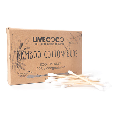 LiveCoco Bamboo Cotton Buds 100 Buds 4g [WHOLE CASE]